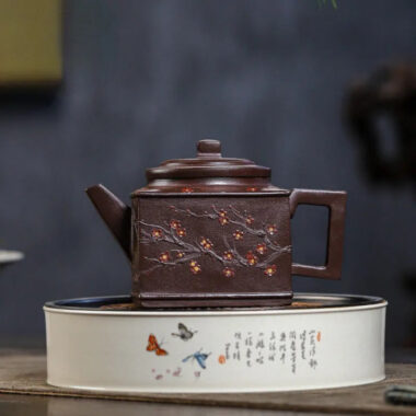 Full Handmade Yixing Zisha Teapot [Sifang Pin Xiang] (Di Cao Qing – 350ml)