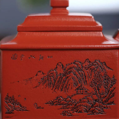 Full Handmade Yixing Zisha Teapot [Sifang Pot] (Zhu Ni – 240ml)