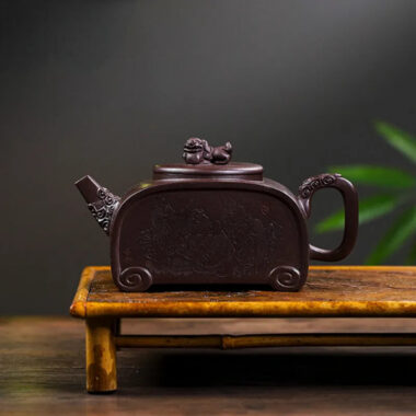Full Handmade Yixing Zisha Teapot [Sifang Ruishou] (Lao Zi Ni – 460ml)