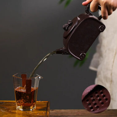 Full Handmade Yixing Zisha Teapot [Sifang Ruishou] (Lao Zi Ni – 460ml)