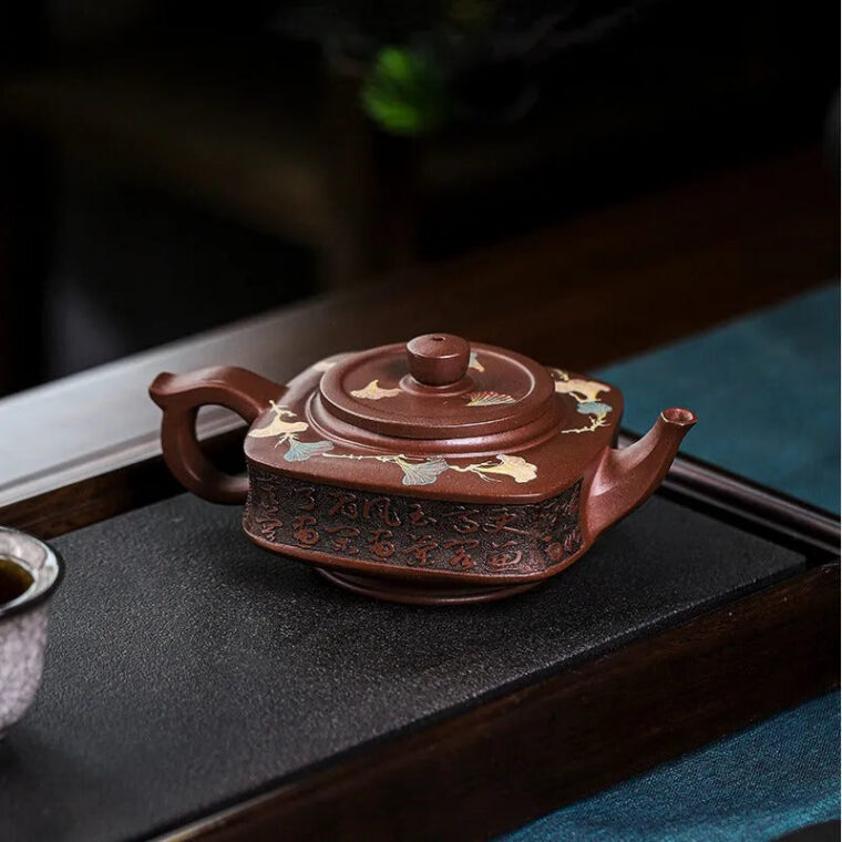 Full Handmade Yixing Zisha Teapot [Sifang Yubi] (Di Cao Qing – 250ml)