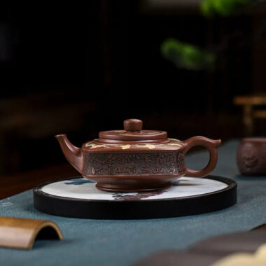 Full Handmade Yixing Zisha Teapot [Sifang Yubi] (Di Cao Qing – 250ml)