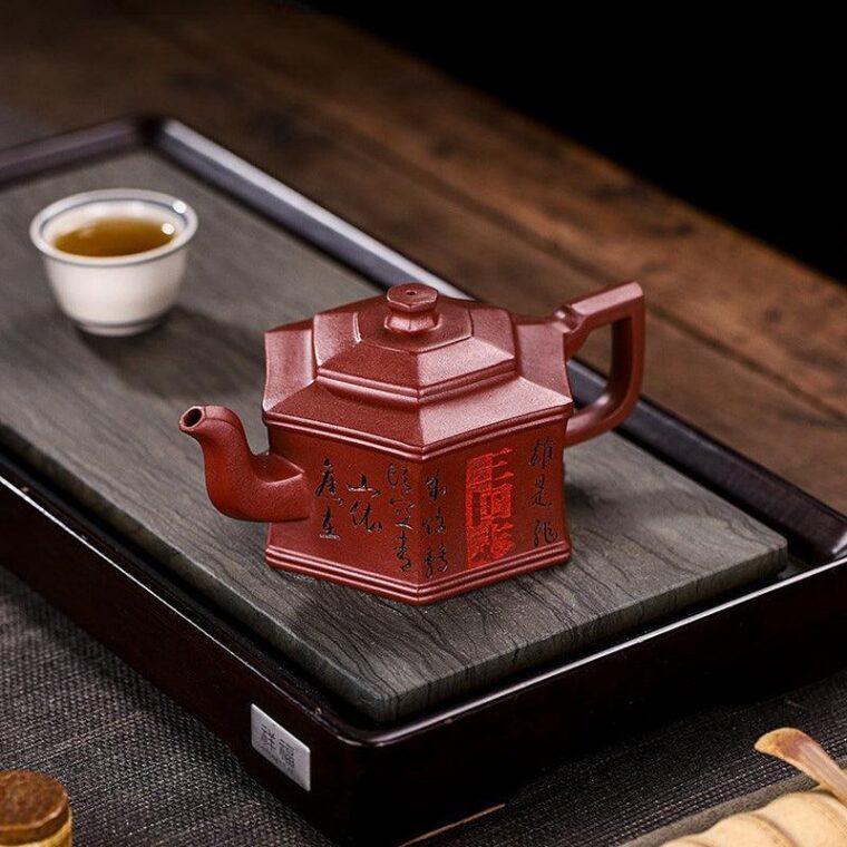 Full Handmade Yixing Zisha Teapot [Three Kingdoms] (Long Xue Sha – 300ml)