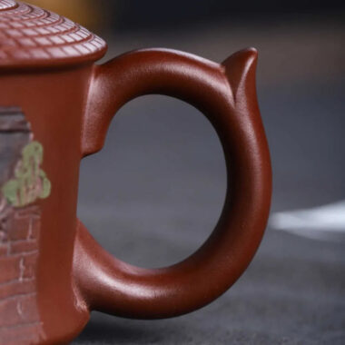 Full Handmade Yixing Zisha Teapot [Tianxia Liangcang Pot] (Zao Hong Ni – 400ml)