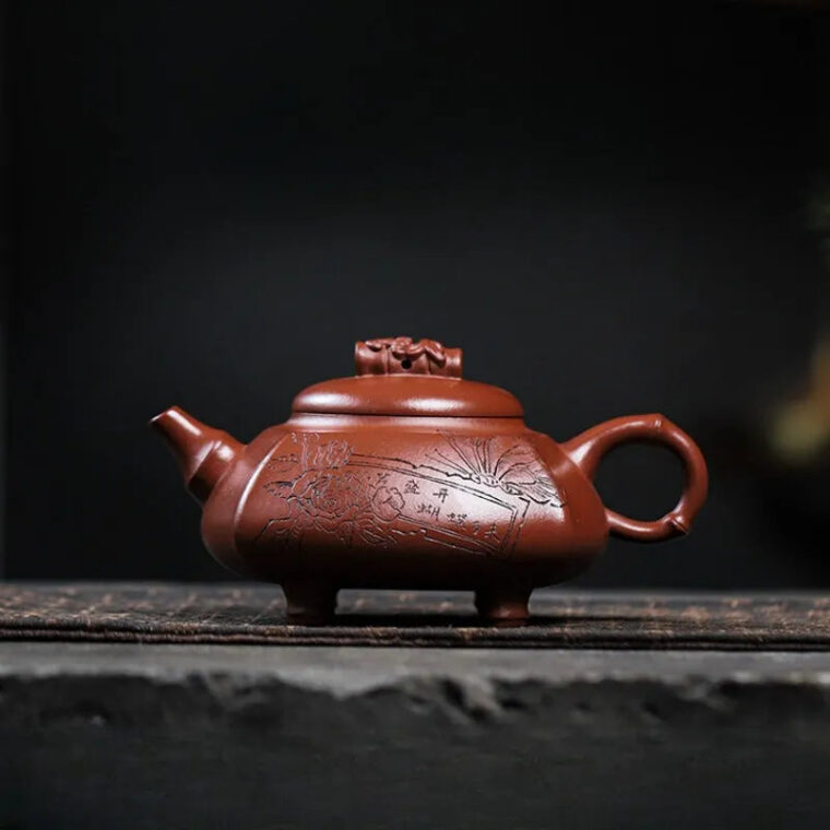 Full Handmade Yixing Zisha Teapot [Wealthy Bamboo] (Hong Pi Long – 290ml)