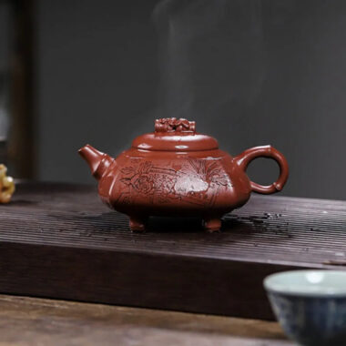 Full Handmade Yixing Zisha Teapot [Wealthy Bamboo] (Hong Pi Long – 290ml)