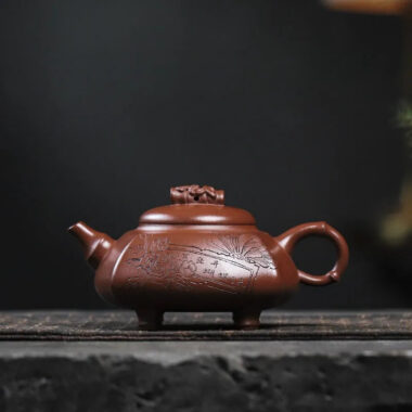 Full Handmade Yixing Zisha Teapot [Wealthy Bamboo] (Hong Pi Long – 290ml)