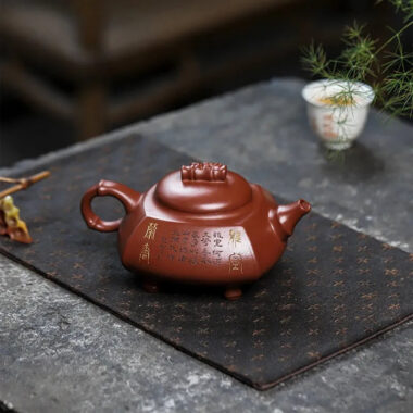 Full Handmade Yixing Zisha Teapot [Wealthy Bamboo] (Hong Pi Long – 290ml)