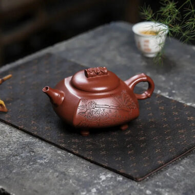 Full Handmade Yixing Zisha Teapot [Wealthy Bamboo] (Hong Pi Long – 290ml)