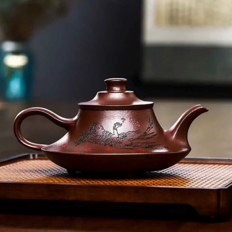 Full Handmade Yixing Zisha Teapot [Xiannu San Hua] (Shi Hong – 360ml)