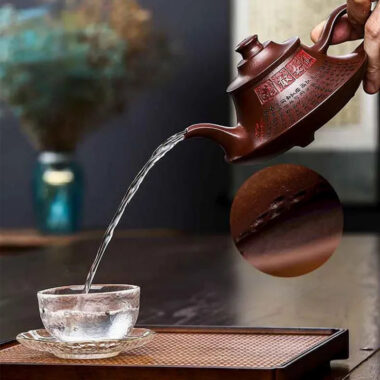Full Handmade Yixing Zisha Teapot [Xiannu San Hua] (Shi Hong – 360ml)