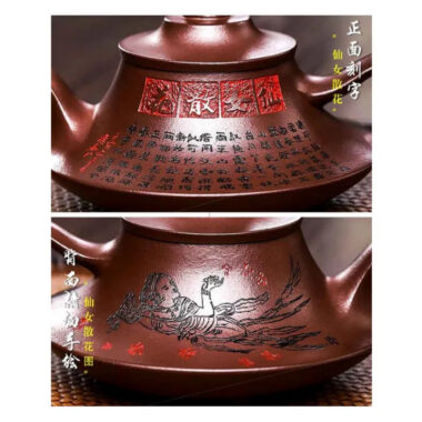 Full Handmade Yixing Zisha Teapot [Xiannu San Hua] (Shi Hong – 360ml)