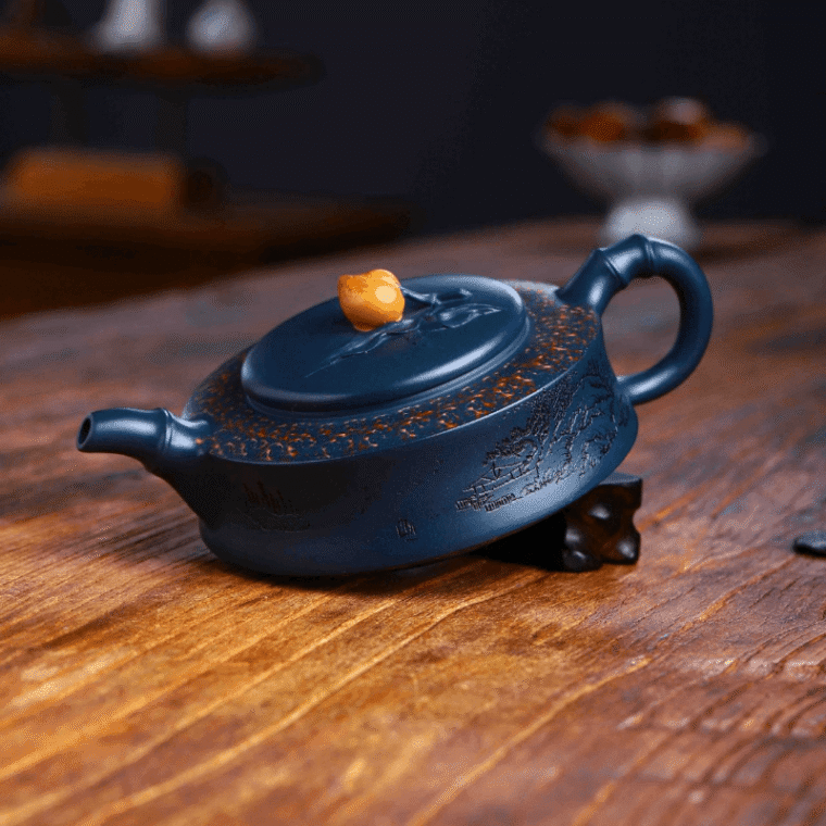 Full Handmade Yixing Zisha Teapot [Xiantao] (Tian Qing Ni – 350ml)