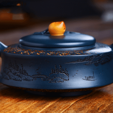 Full Handmade Yixing Zisha Teapot [Xiantao] (Tian Qing Ni – 350ml)