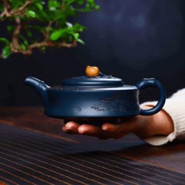 Full Handmade Yixing Zisha Teapot [Xiantao] (Tian Qing Ni – 350ml)
