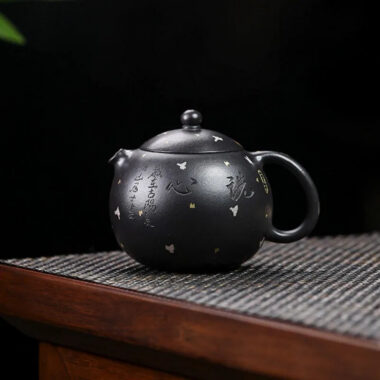 Full Handmade Yixing Zisha Teapot [Xixin Xishi] (Hei Luolan – 220ml)
