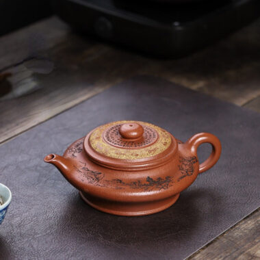 Full Handmade Yixing Zisha Teapot [Xu Bian] (Hong Jiang Po Ni – 430ml)