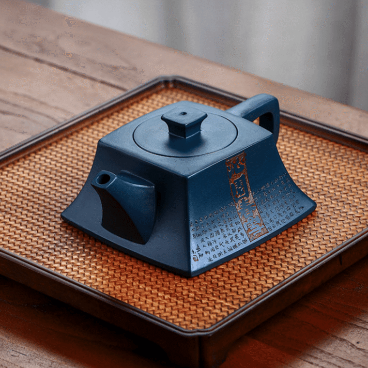 Full Handmade Yixing Zisha Teapot [Ya Sifang] (Tian Qing Ni – 300ml)