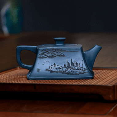 Full Handmade Yixing Zisha Teapot [Ya Sifang] (Tian Qing Ni – 300ml)