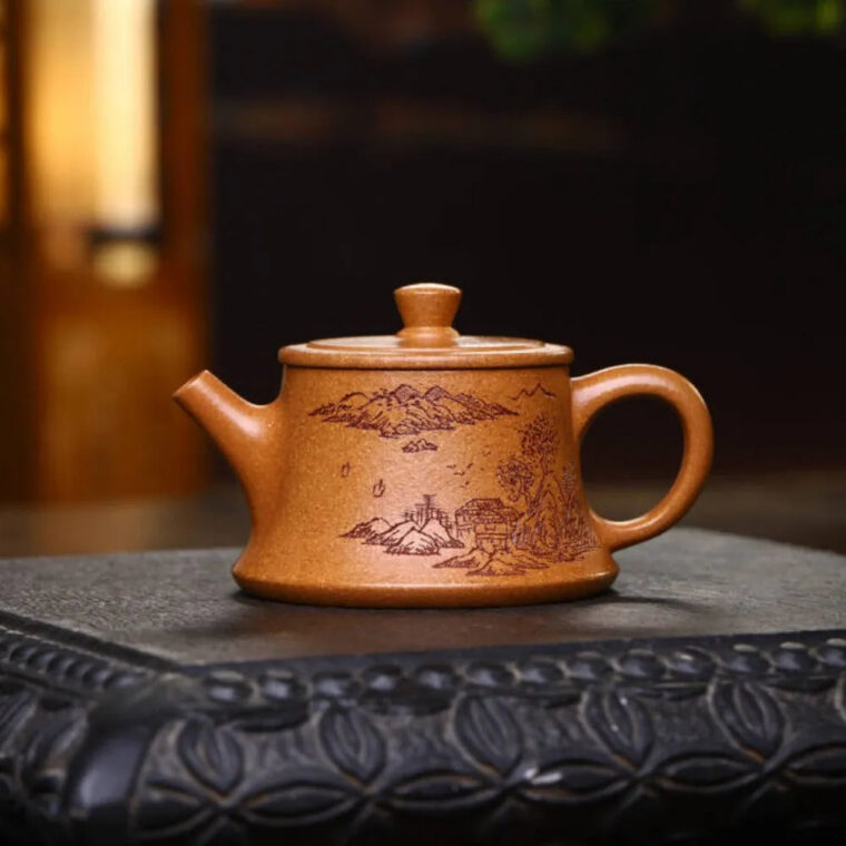 Full Handmade Yixing Zisha Teapot [Zhu Chu Pot] (Wucai Lao Duan Ni – 170ml)