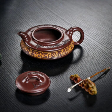Full Handmade Yixing Zisha Teapot [Zhu Yun Baifu] (Zi Xue Sha – 380ml)
