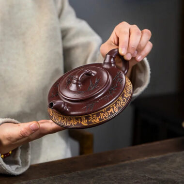 Full Handmade Yixing Zisha Teapot [Zhu Yun Baifu] (Zi Xue Sha – 380ml)