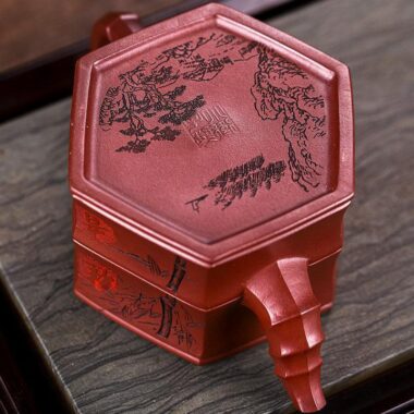 Full Handmade Yixing Zisha Teapot [Zhu Yun Mei Xiang] (Long Xue Sha – 400ml)