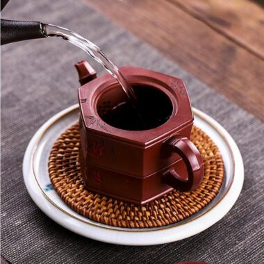Full Handmade Yixing Zisha Teapot [Zhu Yun Mei Xiang] (Long Xue Sha – 400ml)