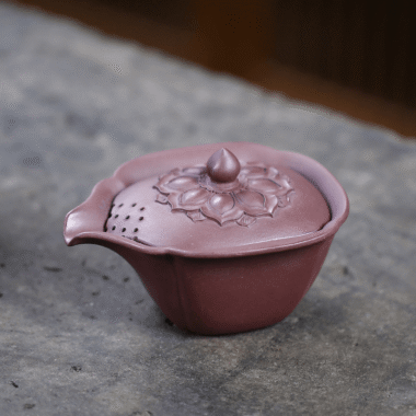 Handmade Yixing Zisha Hand-Grab Pot / Teapot [Lotus] (Zi Ni/Jiang Po Ni – 170ml)