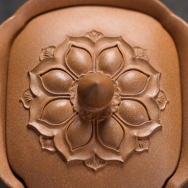 Handmade Yixing Zisha Hand-Grab Pot / Teapot [Lotus] (Zi Ni/Jiang Po Ni – 170ml)