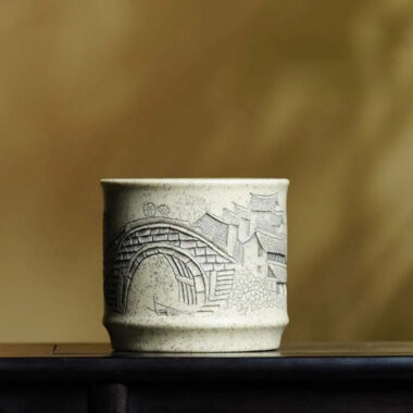 Handmade Yixing Zisha Master Tea Cup Gift Set [Jiangnan Shanshui]