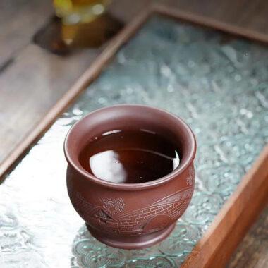 Handmade Yixing Zisha Master Tea Cup Gift Set [Jiangnan Shanshui]