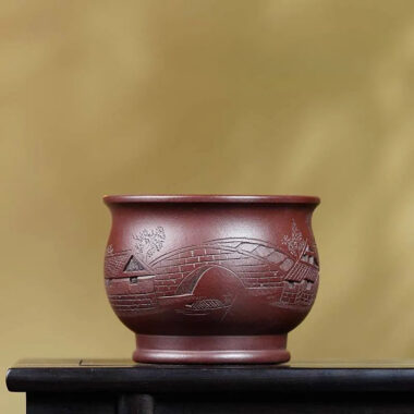 Handmade Yixing Zisha Master Tea Cup Gift Set [Jiangnan Shanshui]