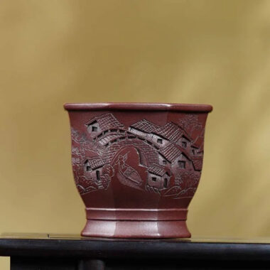 Handmade Yixing Zisha Master Tea Cup Gift Set [Jiangnan Shanshui]