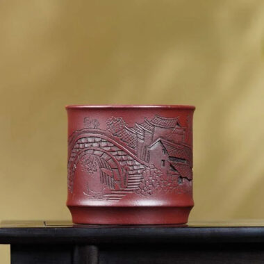 Handmade Yixing Zisha Master Tea Cup Gift Set [Jiangnan Shanshui]