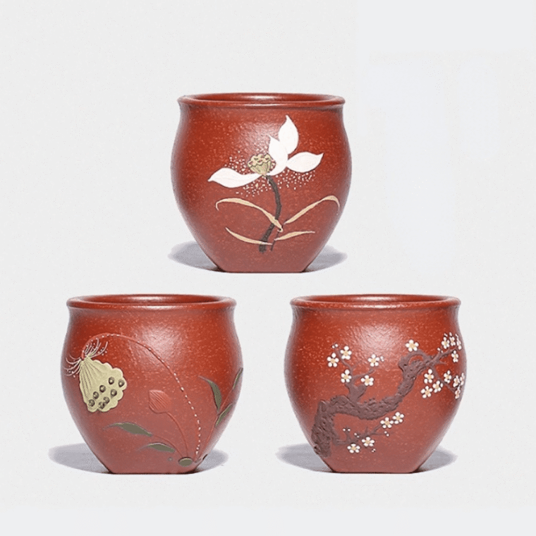 Handmade Yixing Zisha Master Tea Cup [Xi Ke] Gift Set