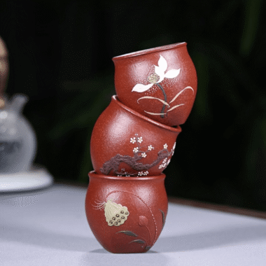 Handmade Yixing Zisha Master Tea Cup [Xi Ke] Gift Set