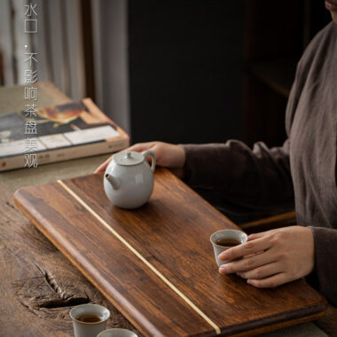 Heavy Bamboo Tea Tray [Chuang Mu – Ting Jing] Drawer Storage / Pipe Drainage