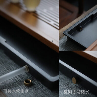 Heavy Bamboo Tea Tray [Chuang Mu – Ting Jing] Drawer Storage / Pipe Drainage