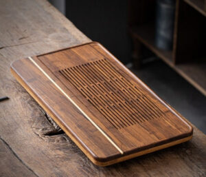 Heavy Bamboo Tea Tray [Chuang Mu – Ting Jing] Drawer Storage / Pipe Drainage
