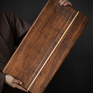 Heavy Bamboo Tea Tray [Chuang Mu – Ting Jing] Drawer Storage / Pipe Drainage