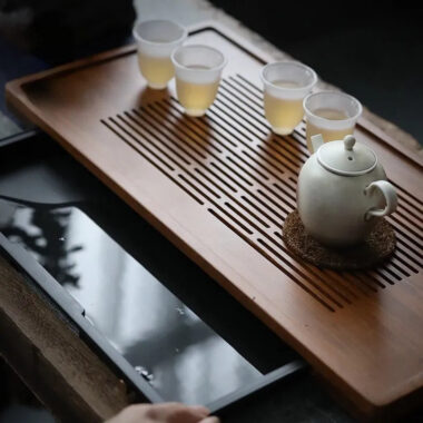 Heavy Bamboo Tea Tray [Ya-Su Chuang] Drawer Storage / Pipe Drainage