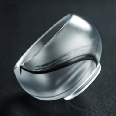 Ink Paint Glass Zen Tea Cup/Fair Cup/Gaiwan/Tea Strainer/Full Set