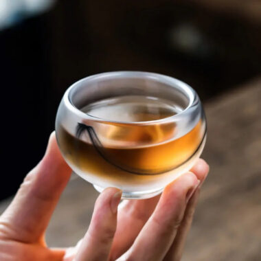 Ink Paint Glass Zen Tea Cup/Fair Cup/Gaiwan/Tea Strainer/Full Set