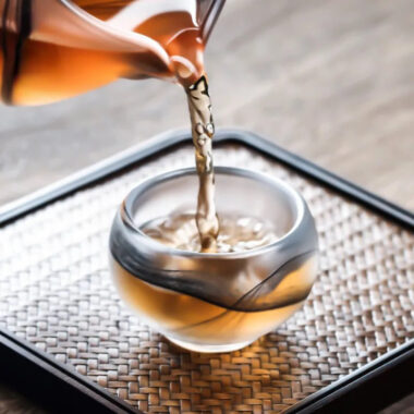 Ink Paint Glass Zen Tea Cup/Fair Cup/Gaiwan/Tea Strainer/Full Set