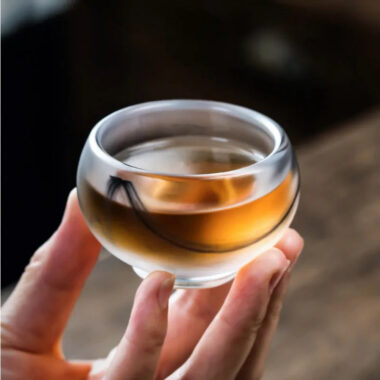 Ink Paint Glass Zen Tea Cup/Fair Cup/Gaiwan/Tea Strainer/Full Set