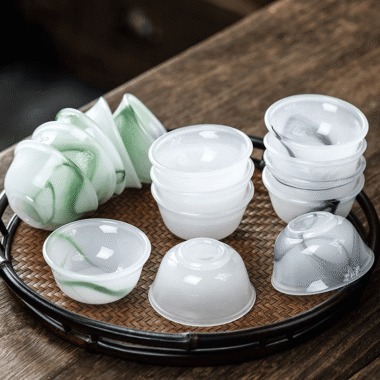 Ink Paint Jade Porcelain/Green Paint Emerald Runyu Tea Cup 30ml