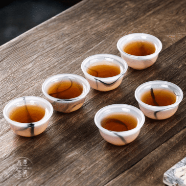 Ink Paint Jade Porcelain/Green Paint Emerald Runyu Tea Cup 30ml