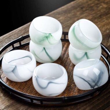 Ink Paint Jade Porcelain/Green Paint Emerald Zhijue Tea Cup 50ml