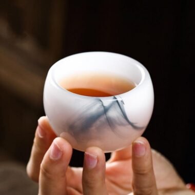 Ink Paint Jade Porcelain/Green Paint Emerald Zhijue Tea Cup 50ml